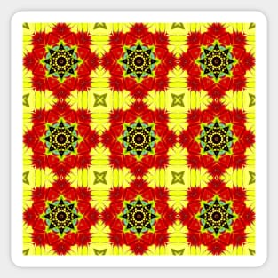 Red Yellow Chrysanthemum Pattern Number 24 Sticker